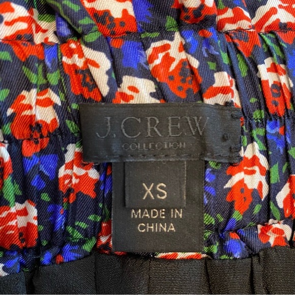 J.Crew Collection Women's Silk Midi Skirt Size XS Floral Ratti Midnight Belted - Picture 6 of 11